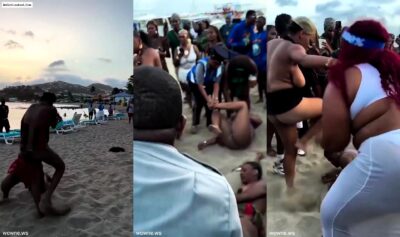 Big Boobs Out As Black Girls Beach Fight Viral