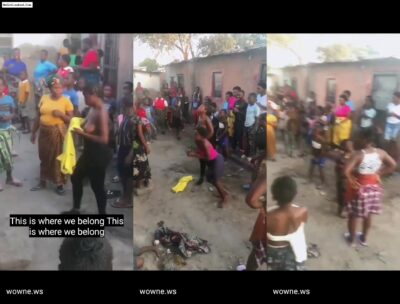 Boobs Out As Nigerian Girl With Big Breasts Is Seen Fighting In Public, Viral