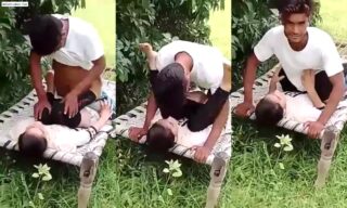 Desi Village school girl outdoor fucked by Neighbour Boy