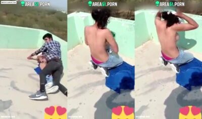 Boobs Out As Indian Girl Gets Busted While Having Sex In The Roof